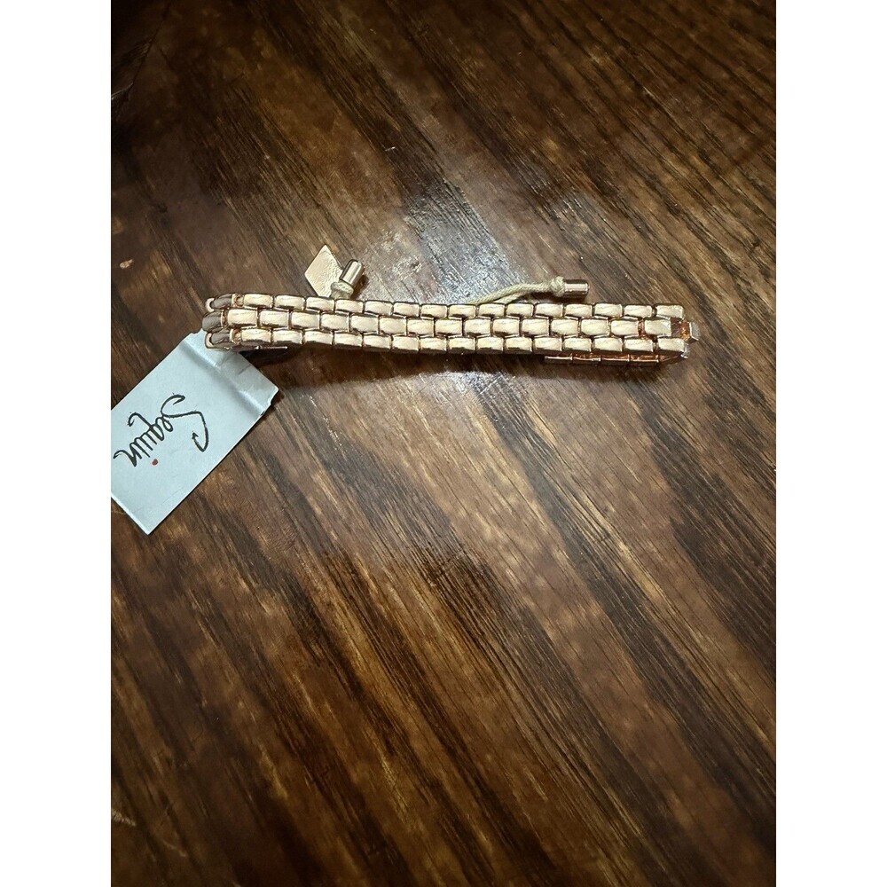 Sequin Gold Tone Chunky Link Chain Bracelet Statement Adjustable Closure NWT